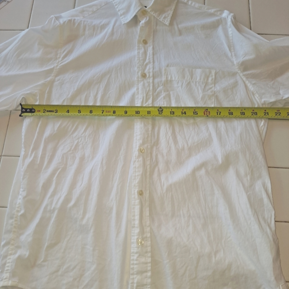 GAP white collared long sleeve button up shirt classic fit size medium blouse - Picture 11 of 14
